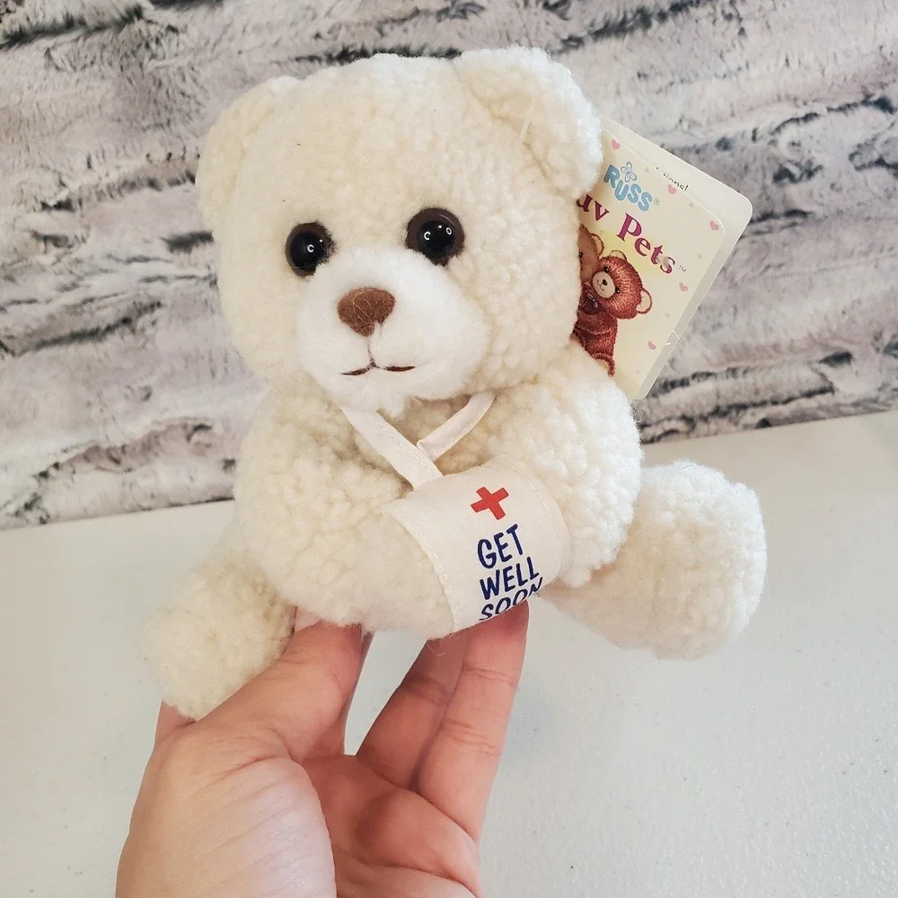RUSS‎ Luv Pets Broken Arm White Teddy Bear 
